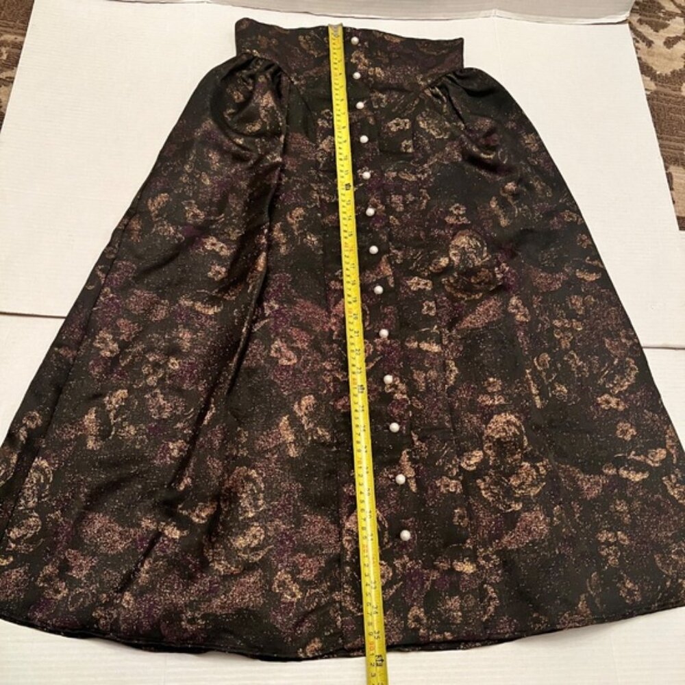 Batsheva Bella BNWOTmetallic jacquard midi skirt 6 - Picture 10 of 15